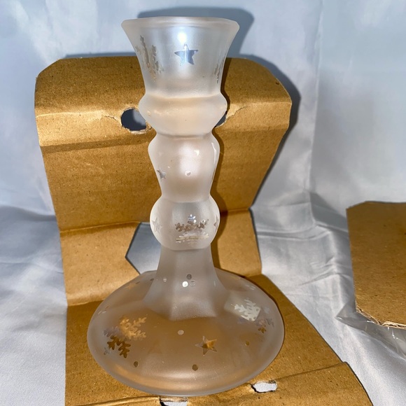 RETIRED! PartyLite❄️Starry Nights Taper Holder (P7876) - Set of 2 - Picture 2 of 8